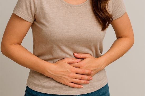 У женщины болит живот